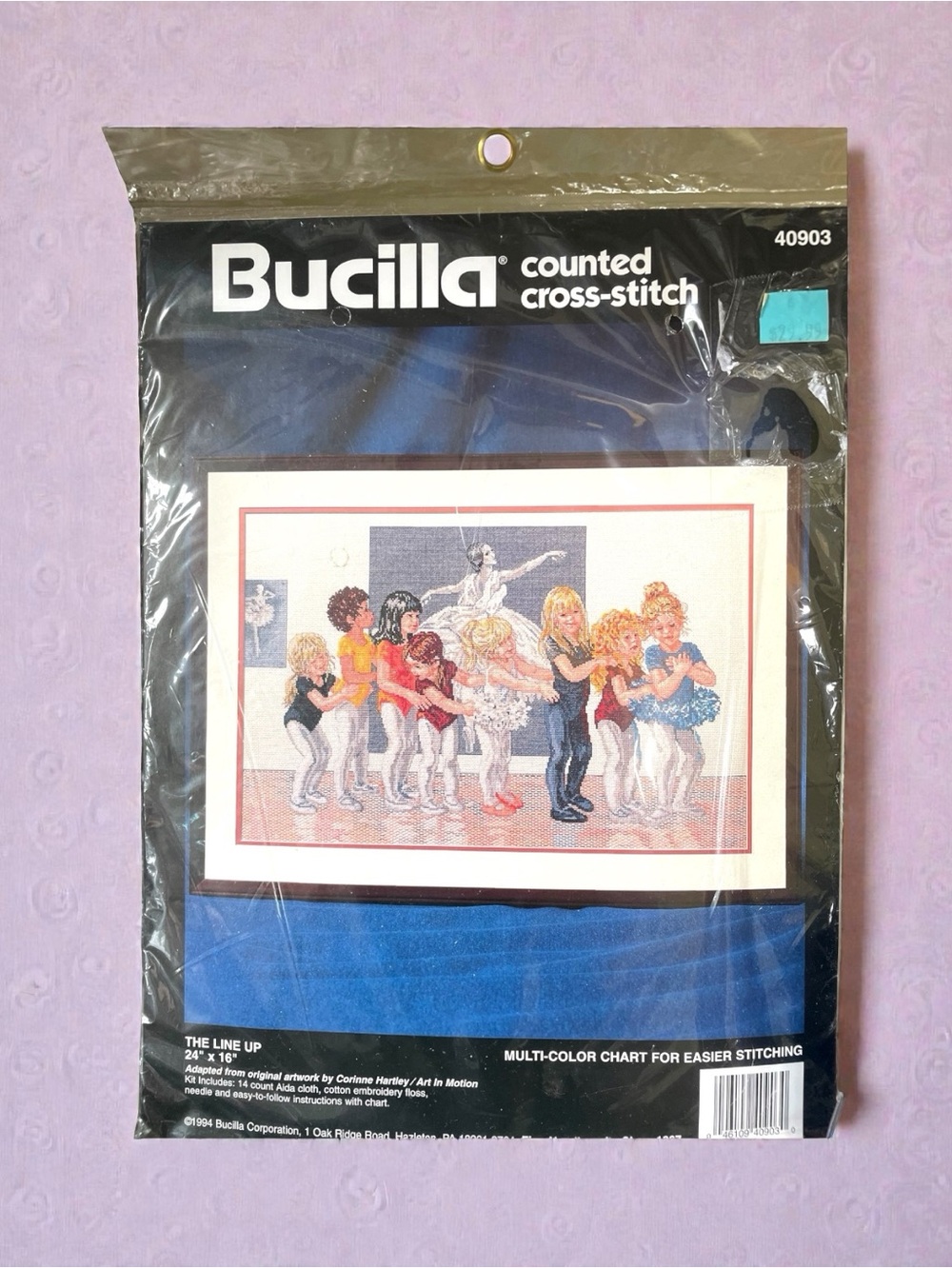 Bucilla counted cross-stitch, The Line Up, vintage 1990’s, never opened